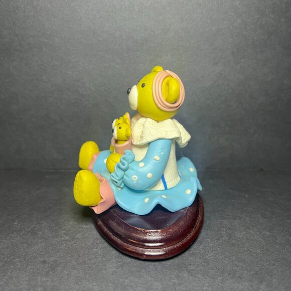 VTG Whimsical Decorative Multicolor Clay Art Mama Bear w/ 3 Cubs Figurine 3.5" - Picture 3 of 6